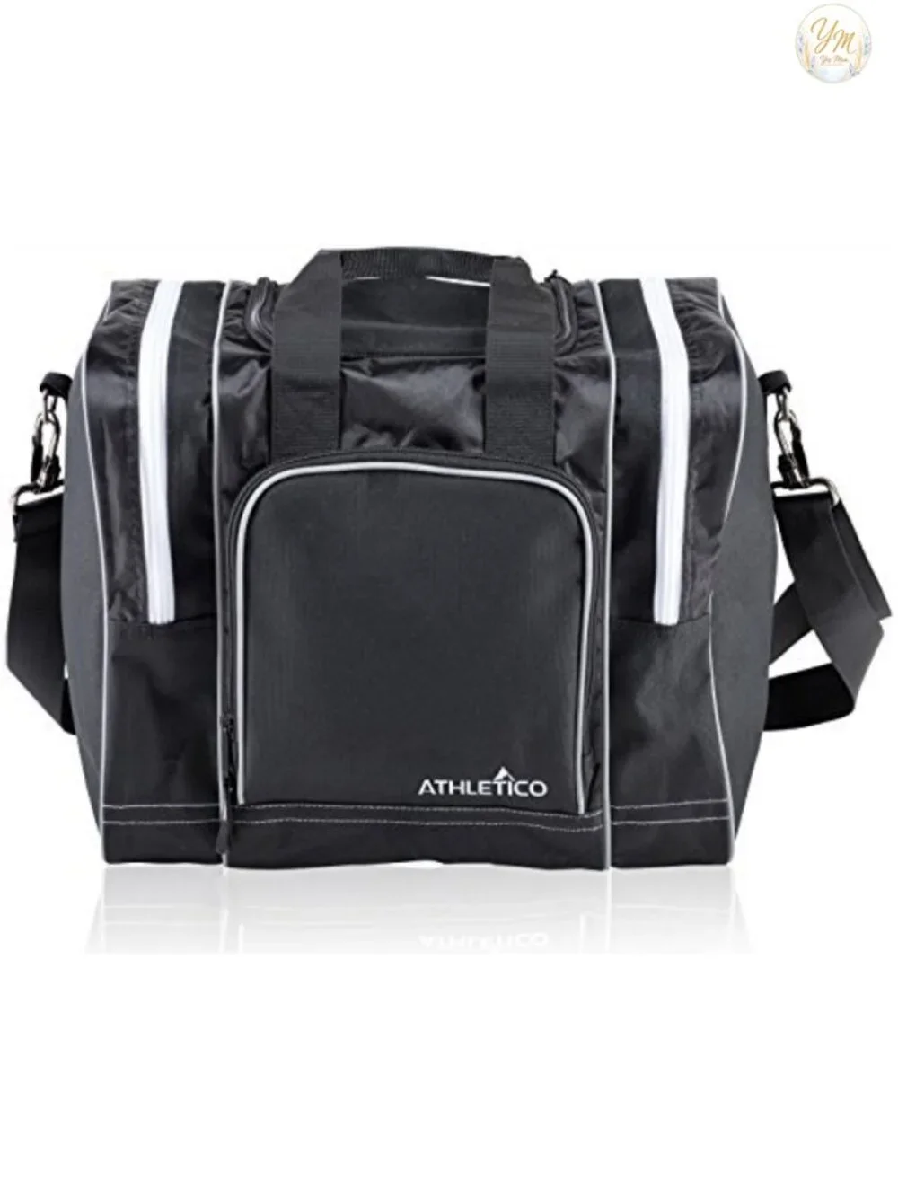 Bowling Tote Bag with Padded Ball Holder, Fits Shoes Up to Size 15